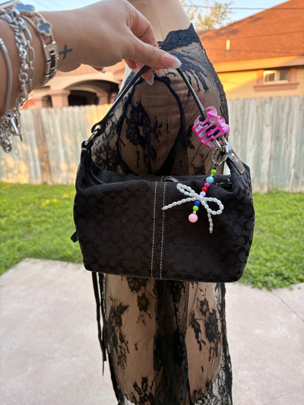 Vtg Coach Black Mini Shoulder Bag